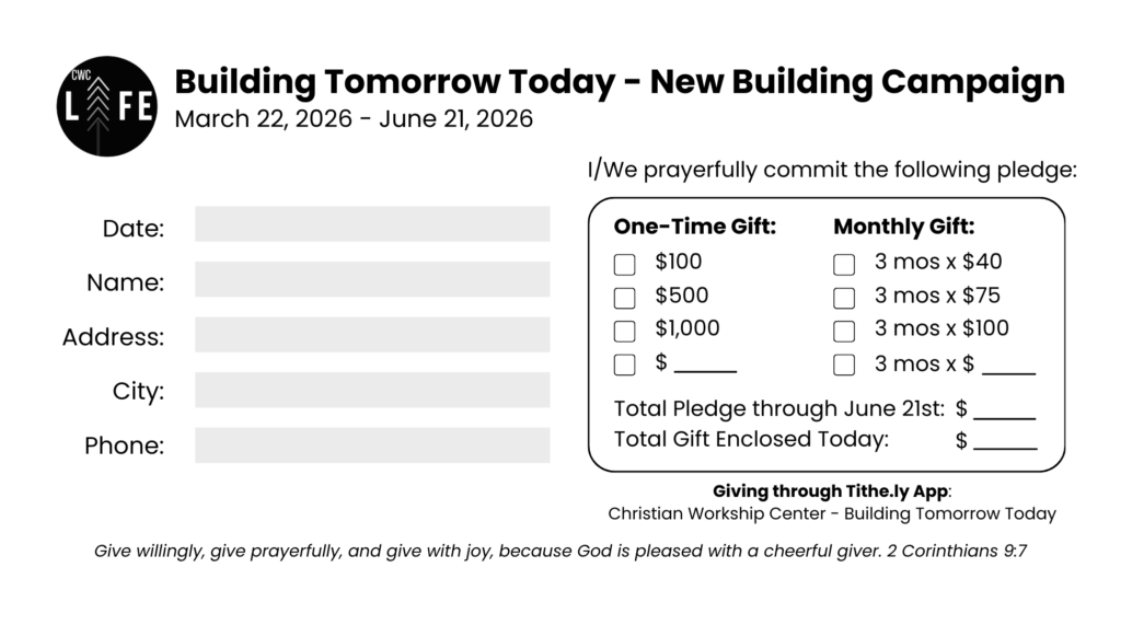 “Building Tomorrow Today” Envelope
